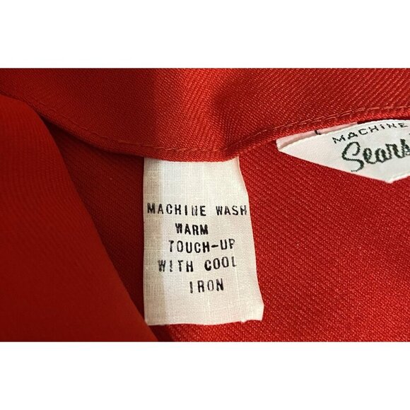 Vintage Sears JR Bazaar Red Dress Brady Bunch Handmade 70s - Picture 6 of 7